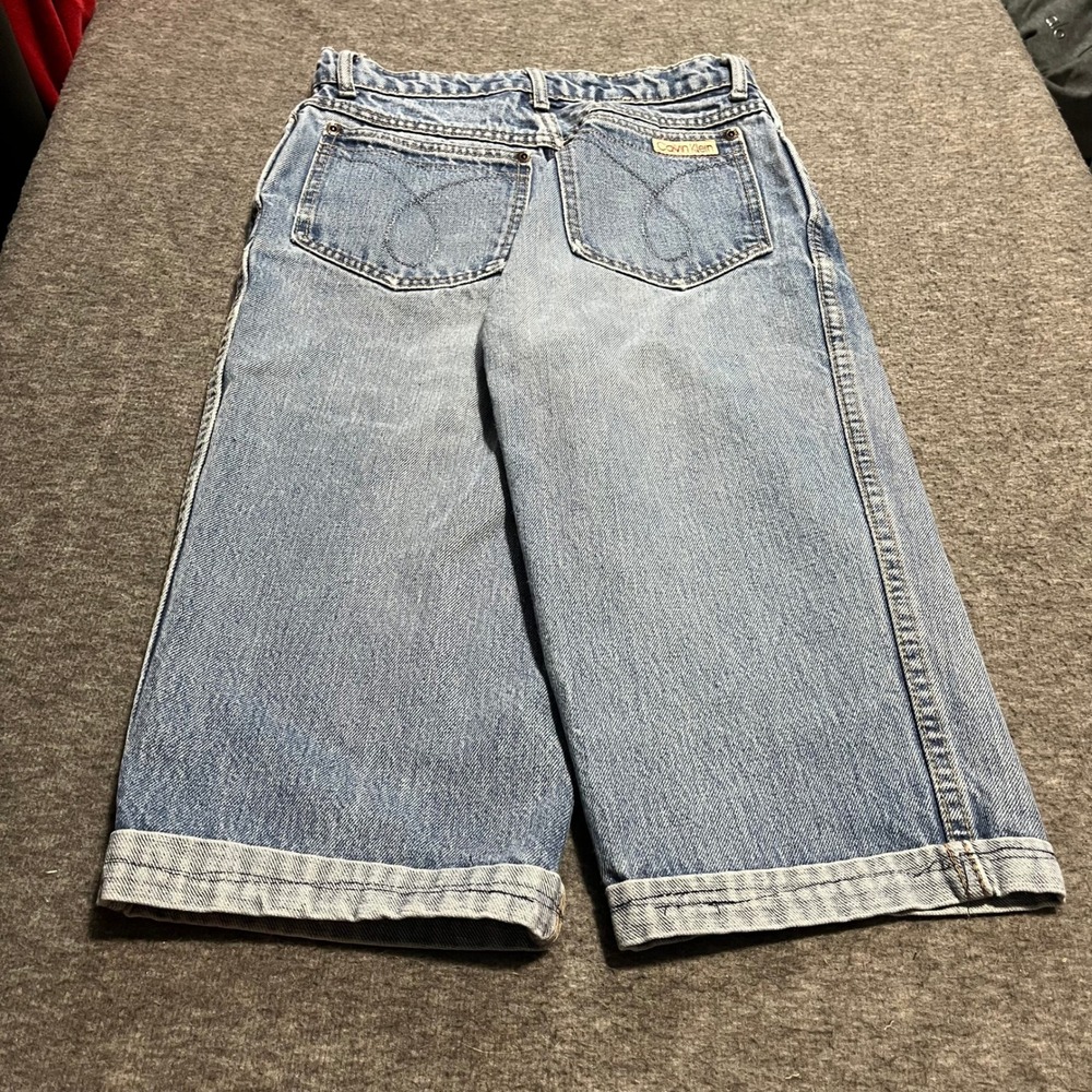 Vintage Calvin Klein High Waisted Denim Mid-Short Light Wash Made in USA Size 10